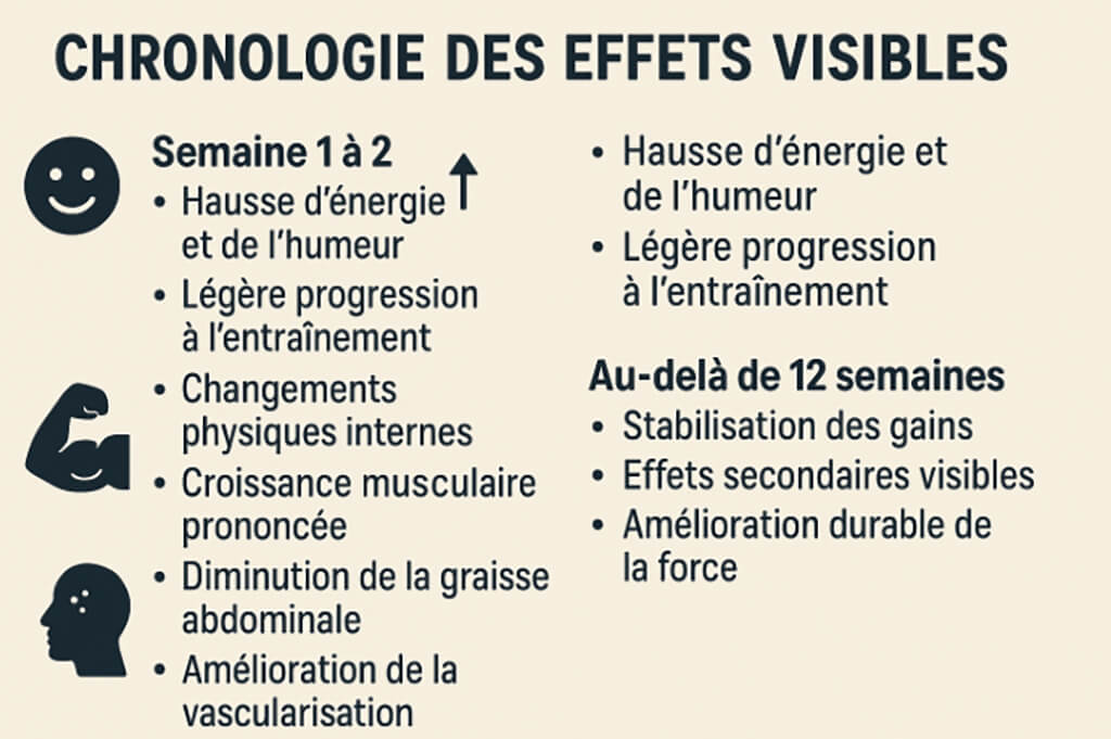 Chronologie des effets visibles
